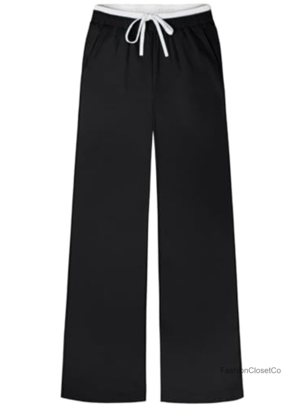Women's Wide-Leg Track Pants Lightweight High Stretch Polyester Blend - Picture 5 of 5